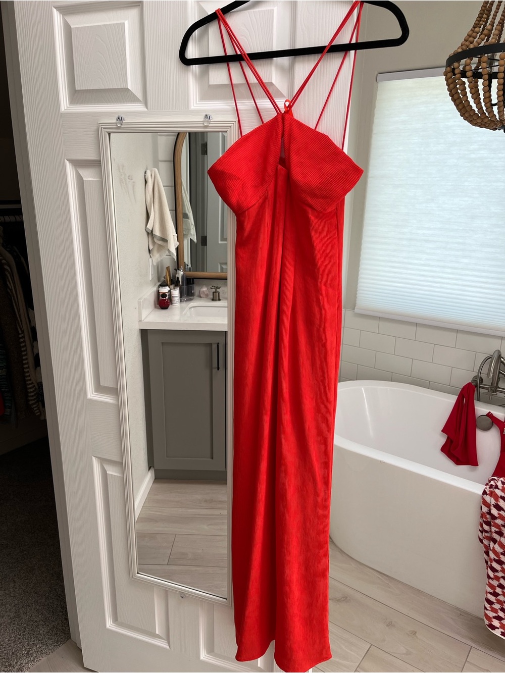 Staud Red Strappy Maxi Dress